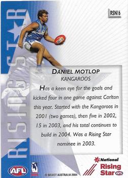 2004 Select Ovation - 2003 AFL Rising Star Nominee #RSN16 Daniel Motlop Back